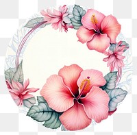 PNG  Hibiscus flower circle petal. AI generated Image by rawpixel.