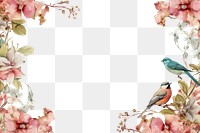 PNG  Bird pattern flower plant. AI generated Image by rawpixel.