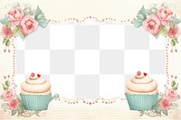 PNG  Cupcake dessert flower icing. AI generated Image by rawpixel.