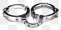 PNG Handcuffs white background platinum keychain. AI generated Image by rawpixel.
