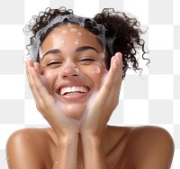 PNG Woman portrait smiling washing. AI generated Image by rawpixel.