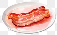 PNG Bacon on a plate food meat pork. AI generated Image by rawpixel.
