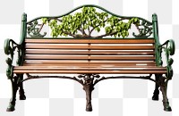 PNG Bench furniture white background architecture. 