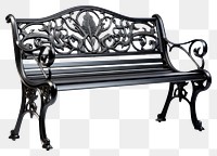 PNG Black bench furniture white background architecture. 