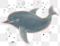 PNG  Chalk style dolphin animal mammal fish.