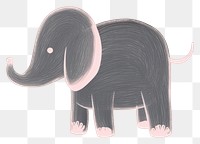 PNG  Chalk style elephant wildlife animal mammal.