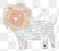 PNG  Chalk style lion cartoon drawing mammal.