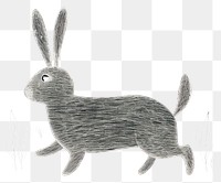 PNG  Chalk style rabbit drawing animal mammal.