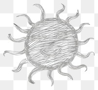 PNG  Chalk style sun drawing sketch black.