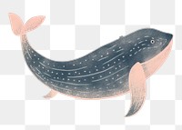 PNG  Chalk style whale animal fish underwater.