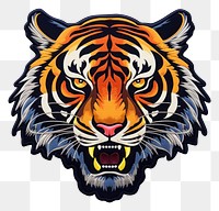 PNG Tiger animal white background creativity. AI generated Image by rawpixel.