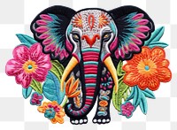 PNG Embroidery elephant clothing pattern. AI generated Image by rawpixel.