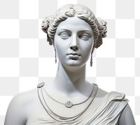 PNG  Greek sculpture wearing necklace statue portrait female