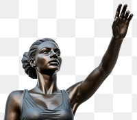 PNG  Greek sculpture raising hand statue female adult.