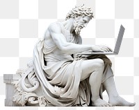 PNG  Greek sculpture using computer statue laptop art
