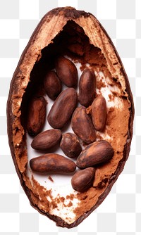 PNG Half of cocoa seed food nut white background. AI generated Image by rawpixel.