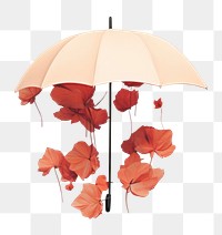 PNG Flowers fall from umbrella plant petal fragility. AI generated Image by rawpixel.