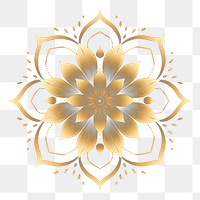 PNG  Mandalas pattern flower gold. AI generated Image by rawpixel.