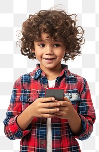 PNG Child holding a phone portrait photo white background. AI generated Image by rawpixel.