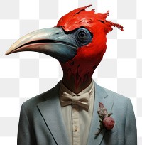 PNG  Person with bird head portrait animal beak. AI generated Image by rawpixel.