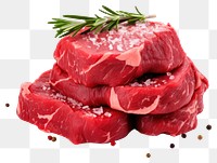 PNG Raw beef meat steak food white background. AI generated Image by rawpixel.