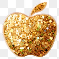 PNG  Apple glitter jewelry white background. AI generated Image by rawpixel.