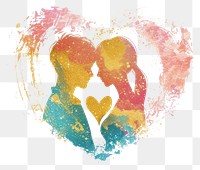 PNG Love heart white background togetherness.