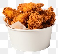 PNG Fried chicken in bucket food meat white background