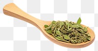 PNG Dried oregano chopped on wooden spoon ingredient vegetable freshness.