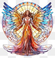 PNG Stain glass angel adult art representation.