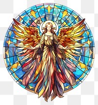 PNG Stain glass angel art representation spirituality.