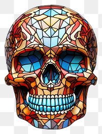 PNG Stain glass skull art creativity anatomy.