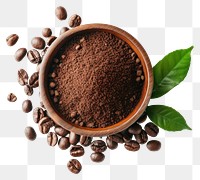 PNG Coffee beans leaf white background refreshment
