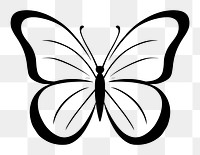 PNG Drawing of a butterfly white line creativity