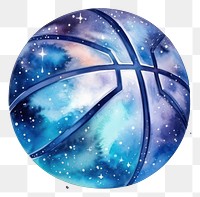 PNG Basketball in Watercolor style astronomy universe galaxy.