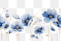 PNG Blue flowers watercolor background backgrounds painting pattern.