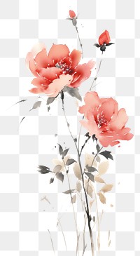 PNG Rose Bouquet painting flower plant.