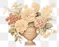 PNG Illustration of flower vase art painting pattern.