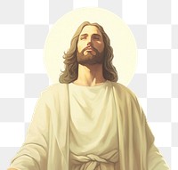 PNG Illustration of jesus and cloud painting art representation