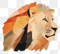 PNG Abstract cute lion ripped paper art painting representation.