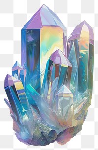 PNG Iridescent crystal mineral quartz creativity.