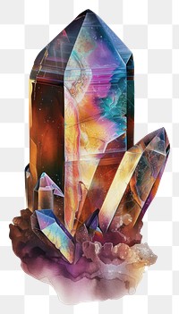 PNG Iridescent crystal gemstone mineral jewelry.