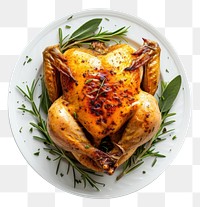 PNG Photo of roasted roast chicken plate rosemary dinner.