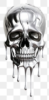 PNG Dripping skull drawing sketch white background.