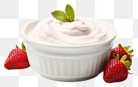 PNG Strawberry Greek yogurt dessert cream fruit.