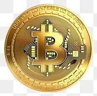 PNG Bitcoin icon gold money white background.
