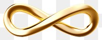 PNG Infinity mark gold jewelry white background.