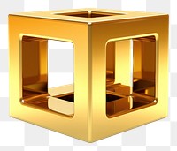 PNG Tube cube gold white background rectangle.