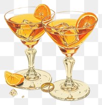 PNG Vintage illustration of cocktail glass martini drink.