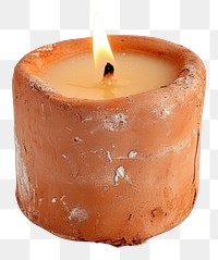 PNG Candle made up of clay fire cylinder lighting.